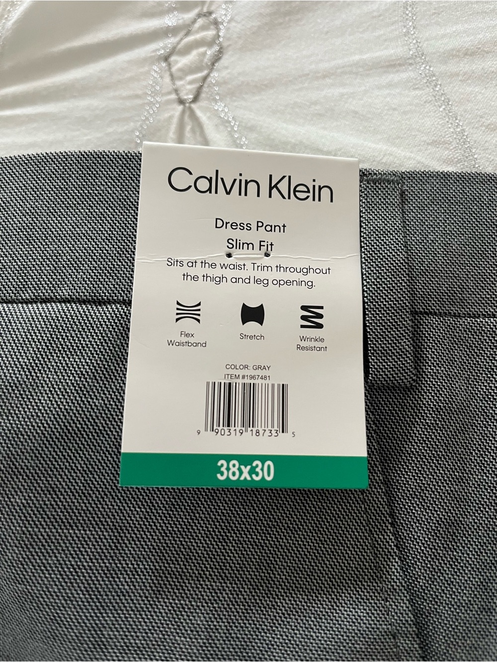 Calvin Klein Gray Dress Pant Slim Fit